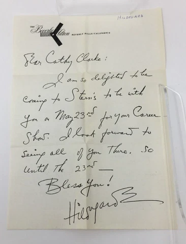 Hildegarde Signed Autograph Singer Darling, Je Vous Aime Beaucoup 7x11 Paper Cover