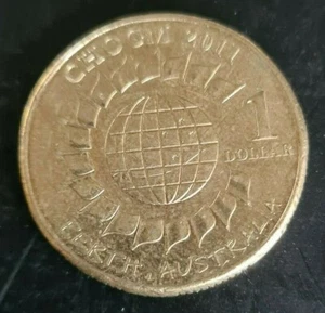 Circulated Australian $1 One Dollar coin🔥2011🔥CHOGM - PERTH🔥Scarce - Foto 1 di 3