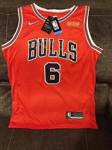 NWT NIKE SWIMGMAN #6 ALEX CARUSO RED CHICAGO BULLS JERSEY SIZE 50 - Picture 1 of 15