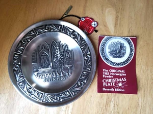 1983 JULEN Pewter Plate by Astri Holthe 7.375" w/ Box & Tags Norway Vintage - Picture 1 of 9