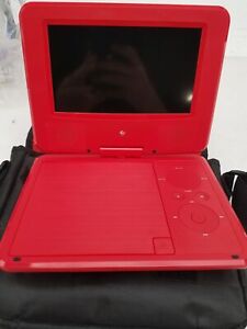 Ematic EPD707RD Red Portable DVD Player with Carrying Bag - TESTED