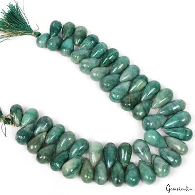 1000 Cts/49 Pcs Natural Brazilian Green Emerald Pear Cab Drilled Briolettes Gems Foto 1 de 4