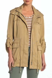 /LX023/ Avec Les Filles Hooded Lyocell Anorak Jacket Lemongrass Sz S $180 - Picture 1 of 3