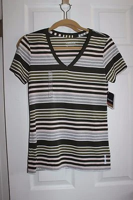 女式 Reebok 运动运动 Vneck 短袖 T 恤尺寸小号 VECTOR TEE — 第 1/3 张图片