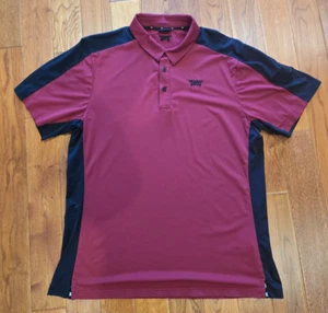 PXG Mens Side Stripe Polo Red Black Parsons Xtreme Golf Performance Wicking - XL - Picture 1 of 6