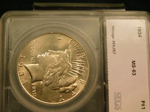 1934       Peace Dollar Item # 2012 - Picture 1 of 3