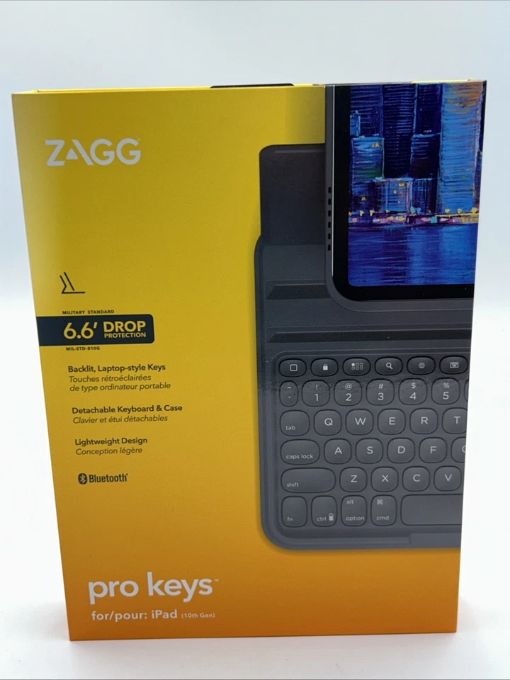 ZAGG Pro Keys Wireless Keyboard and Detachable Case for iPad 11" 10.9" 10th Gen