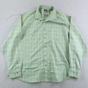 UNTUCKit Shirt Mensl 3XL XXXL Green Yellow Wrinkle Resistant Oxford Relaxed Fit - Picture 1 of 11