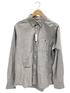 A BATHING APE Long Sleeve Shirt XL Cotton Gray Plain 001SHC801018X - Picture 1 of 7
