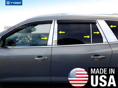 TYGER Fits 2007-2017 Buick Enclave 10PC Stainless Steel Chrome Pillar Post Trim - Image 1 of 4