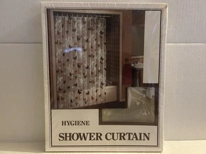 Phoenix Brown 70" x 72" HYGIENE SHOWER CURTAIN Butterfly Prints 100% Vinyl - Picture 1 of 9
