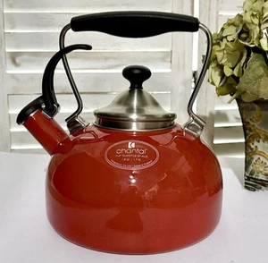 Chantal Flip Teakettle 37-ALD Red EUC Whistling Vintage Tea Pot Thailand - Picture 1 of 13
