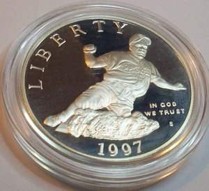 1997 S JACKIE ROBINSON KEY ONLY 110K MT 90% SILVER DOLLAR COMMEMORATIVE LOT PRF - Picture 1 of 3