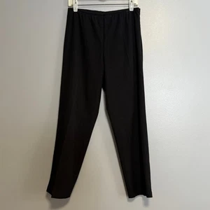 Eileen Fisher Black Cotton Elastic Waist Ankle Pants  - Picture 1 of 5