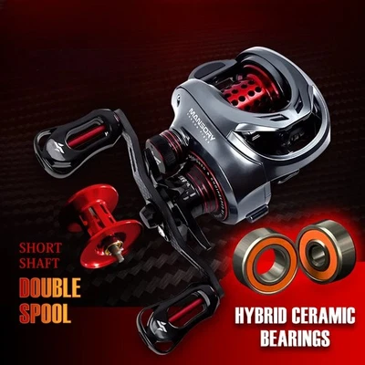 Carretel de pesca lançador de iscas 146g carbono ultraleve 11+1 7.3:1 carretéis duplos água do mar - Imagem 1 de 4