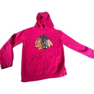 Reebok NHL Chicago Blackhawks Youth Hoodie Pink Sz S Face Off Collection - Picture 1 of 9