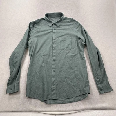 Lululemon Shirt Mens Medium Green Commission Long Sleeve Button Front Pocket - Изображение 1 из 4