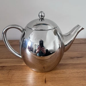 Sabichi Teapot Double Wall Stainless Steel Silver Coloured 1200ml Capacity - Picture 1 of 10