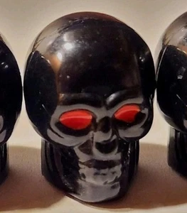 SKULLS RED EYES Demon Wheel Tire Air Valve Stem Cap Covers Standard Water Tight - Picture 1 of 8