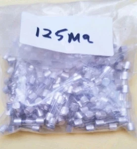 PACK 100 ? GLASSICHERUNGEN 125mA 20 x 5 mm NEW OLD STOCK  - Bild 1 von 3