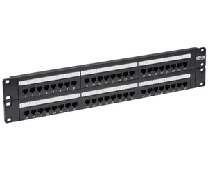 Tripp Lite 48-Port Cat6 Cat5 Patchpanel 110 Punch RJ45 Ethernet 1URM 568B, 2HE - Bild 1 von 3