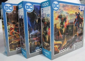 Ceaco 1000 Piece Puzzle Thomas Kinkade JUSTICE LEAGUE Superman Batman DC Set 3 - Picture 1 of 10