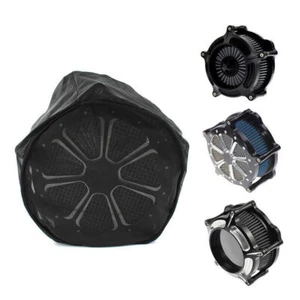 Black Air Filter Cleaner Rain Sock Cover Fit For Harley Touring Softail Dyna - Foto 1 di 10