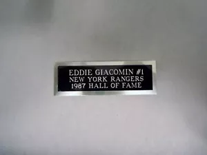 Eddie Giacomin Rangers Nameplate For An Autographed Hockey Card Plaque 1 X 3 - Picture 1 of 12