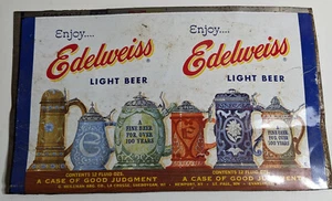 Vintage Edelweiss Beer Tin Advertisement Sign – G. Heileman Brewing Company - Picture 1 of 2