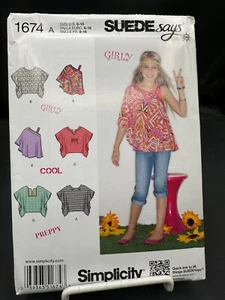 Simplicity 1674 Sewing Pattern Boho Hippie Pullover Tops Girls Sizes 8-16 UNCUT - Picture 1 of 2