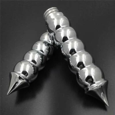 Empuñaduras de manillar cromadas con esfera puntiaguda de 22 mm aptas para Honda CBR 600 F3 F4i Foto 1 de 4