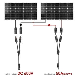 2 * Solar Panel Y Branch Cable Connection Waterproof Adapter Connector Extension - Picture 1 of 9