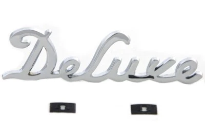 Chrome "Deluxe" Fender Emblem Trim Set for All Custom Harley Models - Image 1 of 4