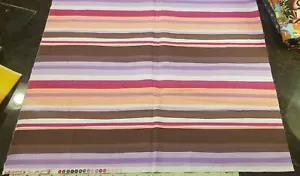Modern Quilt Fabric 2/3 Yard Free Spirit Print Charming Purple Pink Brown Stripe - Picture 1 of 3