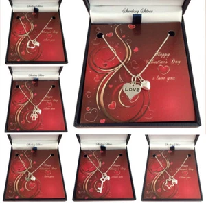 Valentín Collar, 925 Stg Plata Regalo de San Valentín, Esposa, Novia, Prometido - Imagen 1 de 9