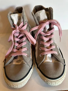 Converse All-Star High Top Girls Poka Dot Side Zip Sneaker Shoes Junior Size 3 - Picture 1 of 8