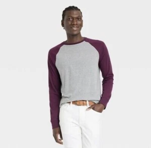 Camiseta Lyndale de manga larga para hombre Goodfellow & CO ciruela púrpura y gris. P - Imagen 1 de 1