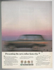 1988 RANGE ROVER advertisement, speeding Range Rover print ad - Bild 1 von 3
