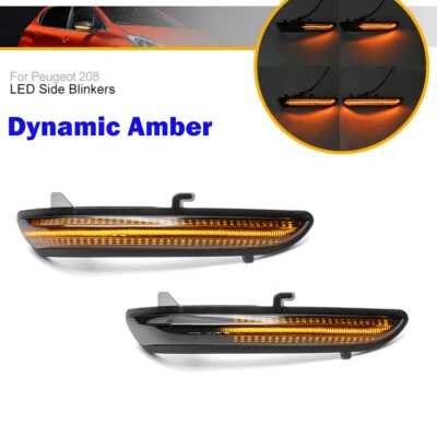 Dynamic LED Side Mirror Blinker Flowing Light For Peugeot 208 2008 Citroen C3 C4 Foto 1 de 4