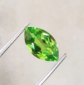 Piedra preciosa suelta de peridoto verde cultivada en laboratorio corte marquesa impecable de 8,95 quilates calidad AAA - Imagen 1 de 7