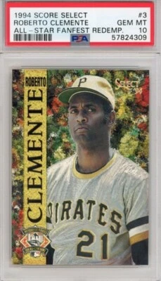1994 Score Select #3 Roberto Clemente PSA 10 Gem All-Star Fan Fest Low Pop HOF - Image 1 of 2