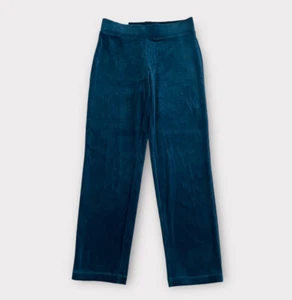 Talbots Women’s Pants XS Luxe Velour Velvet Straight Leg Y2K Teal NWT - Picture 1 of 6