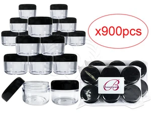 900 Pieces 30G/30ML Round Clear Sample Jars with Black Round Top Screw Cap Lids - Picture 1 of 1