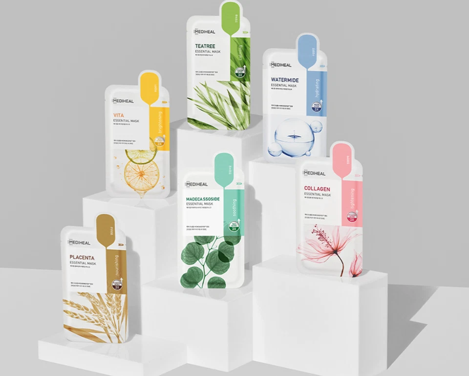 MEDIHEAL Essential Mask 24ml x 10pcs Calming Nourishing Soothing Hydrating - Image 1 of 4