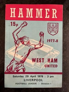 WEST HAM V LIVERPOOL - 29 APR 1978 - Picture 1 of 2