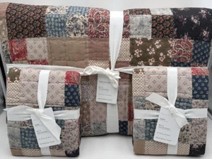 Trapunta reversibile patchwork KING Pottery Barn Mila e federe da 2 euro ~ multi - Foto 1 di 4