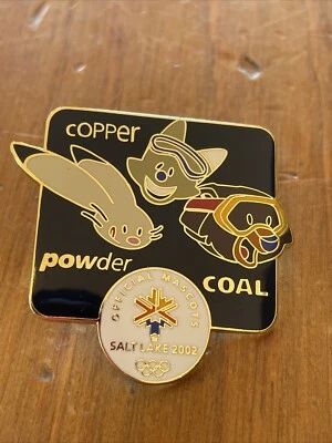 2002 Salt Lake City Olympic Pin MASCOTS Copper Powder Coal Limited Edition Black - Image 1 of 2