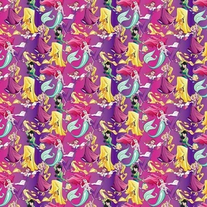Fabric DISNEY Princess Allover on Pink Cotton 1/4 yard SPR67828 - Picture 1 of 5