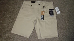 Lazer Skinny Slim Stretch Tan Khaki Beige Shorts Comfort Flex Boys Size 16 - Picture 1 of 12