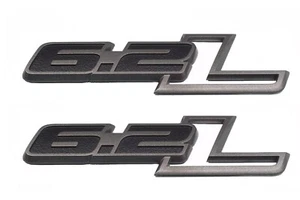 2X Side Door 6.2L Emblems Badges for Ford 3D Nameplate 250 350 450 Gray - Foto 1 di 4